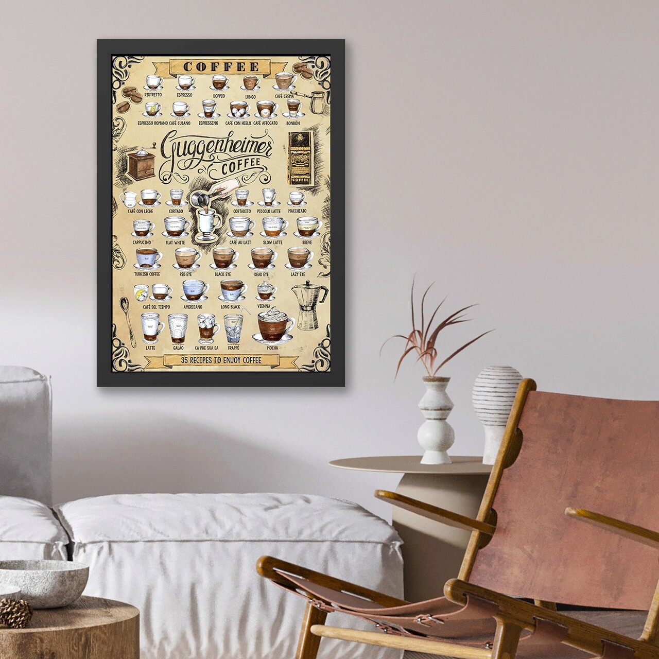 Tablou decorativ, Guggenheimes Coffee (55 x 75), Polistiren, Multicolor - imagine 3